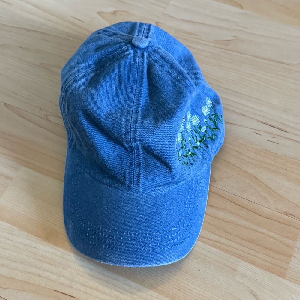 Blue Embroidered Women's Cap